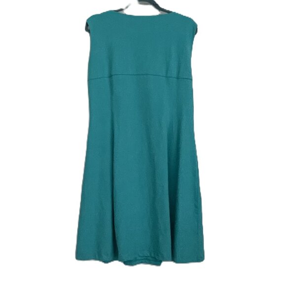 Dolcezza Sleeveless V-Neck Fit & Flare Dress Blue L - Picture 2 of 3